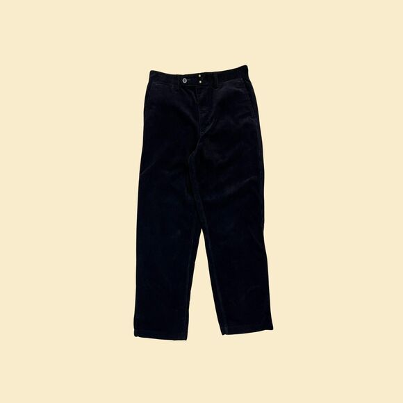 2000s GAP corduroy 33x34 pants, vintage Y2K black straight leg mens trousers - Picture 1 of 8